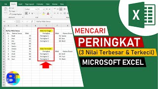 Cara Mencari Peringkat di Excel  Mencari 3 Nilai Terbesar dan Terkecil di Excel [upl. by Hamitaf683]