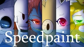 Speedpaint Undertale  Friends Poster [upl. by Elrahc]