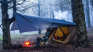 Solo Camping In Heavy Rain amp Hail Storms Video Compilation [upl. by Akcimahs]