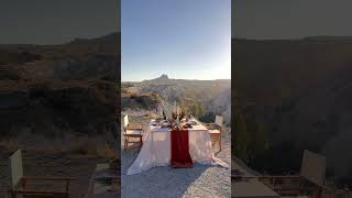 Sunset with picnic Cappadocia cappadocia wedding cappadociaturkey travel sunset weddingdress [upl. by Mchale]