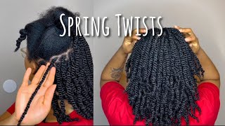 DIY Spring Twists Tutorial  Easy Protective Style for Natural Hair [upl. by Akiner]