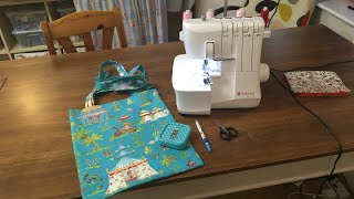 First Overlocker Project  Tote Bag on Lidl Singer Machine S1478  Abi’s Den sewwithabi [upl. by Tace277]