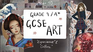 GCSE Art Sketchbook grade 9A  Project 1 — Experiment  Project 2 — Culture Japan [upl. by Ytsirt]