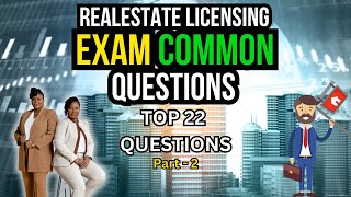 Most Common Questions in Real Estate licensing Exam  Part 2 realestateexam realestateexamprep [upl. by Freyah]