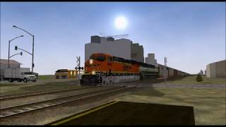 Open Rails  BNSF Westbound Autorack on Marias Pass [upl. by Alford582]