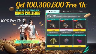 How To Get Free 100  300  600 Uc  Bonus Challenge Available  PUBG MOBILE [upl. by Olracnaig880]