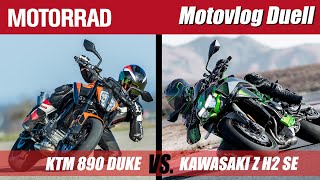 KTM 890 Duke vs Kawasaki Z H2 SE  Motovlog Duell [upl. by Aruam]