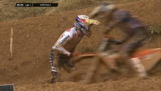 Gajser and Prado start crashes MXGP Race 2  MXGP of Portugal 2024 [upl. by Einafets22]