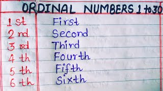 Ordinal Numbers 1 to 30 ll 1 to 30 Ordinal Numbers Spelling ll 130 Ordinal numbers [upl. by Devine]