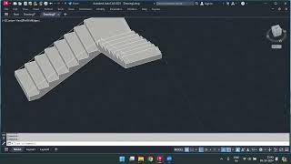 StepbyStep Guide to Making L Shape Stairs in AutoCAD 3D [upl. by Gorrono]