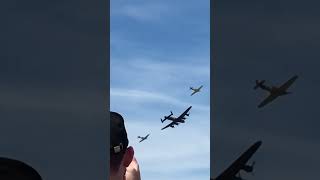 Lancaster bomber flanked by a hurricane and spitfire [upl. by Manheim]