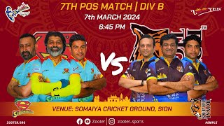 SUPERHEROES vs ROONGTA SECROYAL TIGERS  SMPL 50 2024  7TH POS MATCH DIV B  MUMBAI  DAY 38 [upl. by Morris152]