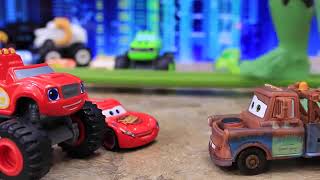 ToysReviewToys Disney Cars Vs Blaze amp The Monster Machine Vs Hulk [upl. by Nisa659]