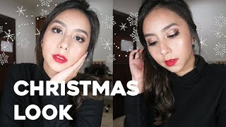 GOLD amp RED LIPS FOR CHRISTMAS  makeup tutorial [upl. by Nnahoj]