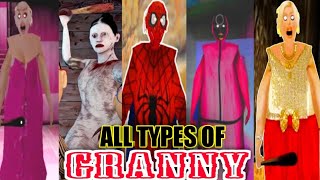 All types of Granny  Granny all type  grannyhorrorgame gaming horrorgaming granny [upl. by Reiner]