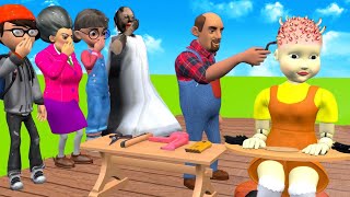 Scary Teacher 3D vs Squid Game Cut Squid Doll Hair Stylist and Scalp Treatment or 5 Times Challenge [upl. by Crane704]