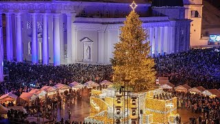 🎄 2023  2024 Vilniaus Kalėdų Eglės Įžiebimas Katedros Aikštėje 🇱🇹  Vilnius Christmas Tree [upl. by Ahsinaj]