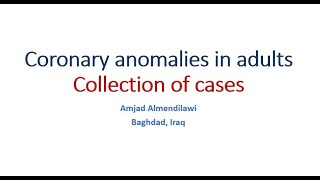 coronary anomalies in adults [upl. by Lirva768]