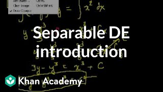 Old separable differential equations introduction  Khan Academy [upl. by Krum]