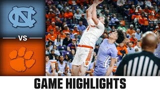 North Carolina vs Clemson Game Highlights  202324 ACC Men’s Basketball [upl. by Aedni825]