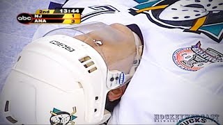 quotOff The Floor On The Boardquot  Scott Stevens  Paul Kariya  Stanley Cup Final 2003 HD [upl. by Rance]