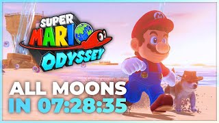 ALL MOONS World Record  Super Mario Odyssey 72835 [upl. by Dannon]