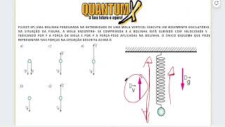 Uma bolinha pendurada na extremidade de uma mola vertical executa  Questões de Física  Quantum X [upl. by Howell]