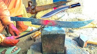 Knife Making From a Leaf Spring amp Blacksmith [upl. by Humpage]