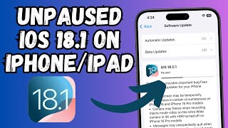 How To UnPaused iOS 181 Update On iPhone Or iPad [upl. by Adniralc]