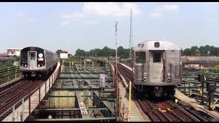 ᴴᴰ R32 via the L Passing Atlantic Avenue [upl. by Ataynek]