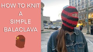 HOW TO KNIT A SIMPLE CHUNKY BALACLAVA  STEP BY STEP TUTORIAL [upl. by Misak235]