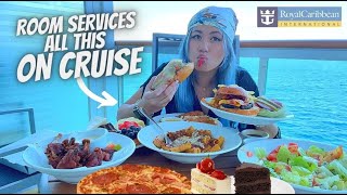 Eating EVERYTHING on the CRUISE ROOM SERVICE MENU OCEAN VIEW BALCONY [upl. by Assenov]