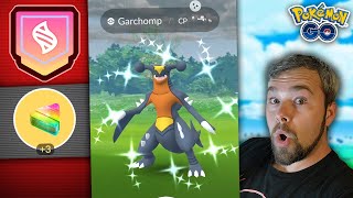 Shiny Mega Garchomp Raid Day I got Very Lucky with THESE Pokémon GO [upl. by Sirtimed]