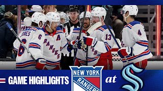 GAME HIGHLIGHTS  202425 New York Rangers at Seattle Kraken 111724 [upl. by Zetra]