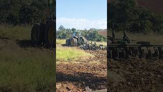 6210J botando pressão na grade aradora 18 discos trator farmequipment farming johndeere [upl. by Earle]