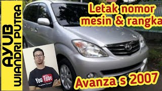 Nomor mesin dan rangka Avanza S 2007 [upl. by Inar]