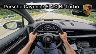 2024 Porsche Cayenne S 468 hp  POV Test On the German Autobahn [upl. by Teodorico]