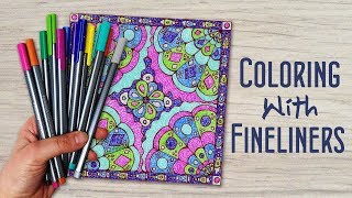 How to Color with Staedtler Fineliners Squiggle Style Coloring Tutorial [upl. by Osbourn]