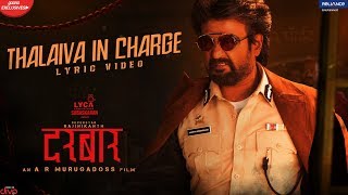 DARBAR Hindi  Thalaiva In Charge Lyric Video  Rajinikanth  AR Murugadoss  Anirudh  Raftaar [upl. by Einaj285]