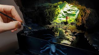 Terrifying Underground Lake  Epoxy Resin Diorama [upl. by Peony]