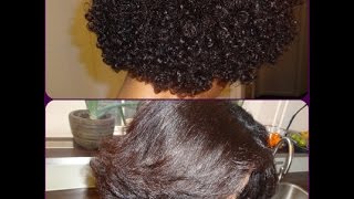 Alisar el cabello Rizado con secadora blowerHow i do my Dominican Blowout on Natural Hair [upl. by Eillil10]