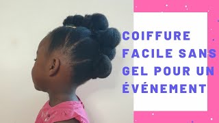 Tuto facile coiffure fêtes  frohawk crête iroquoise sur cheveux enfant crépu  sans gel [upl. by Yttak]