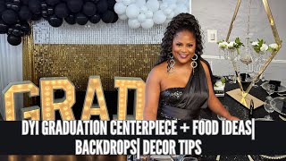 DIY GRADUATION CENTERPIECE AND FOOD IDEAS BACKDROP DECORATION IDEAS  GRADUATION PARTY IDEAS 2023 [upl. by Airdua]