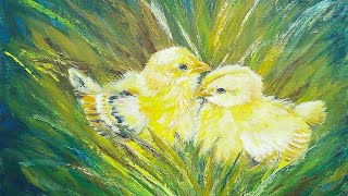 Cute Chick Oil Painting  Oil Painting with Sennelier Rive Gauche [upl. by Phineas]