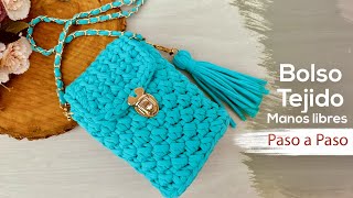 🔥Bolso Manos Libres  TEJIDO en Trapillo a Crochet  paso a paso [upl. by Nona]