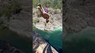 INSANE CLIFF JUMP 😵‍💫 cliffjumping [upl. by Ahsiekal]