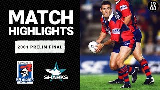 Newcastle Knights v Cronulla Sharks  2001 Prelim Final  Classic Match Highlights  NRL [upl. by Albarran]