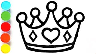 How to draw a crown for kids  Crown drawing tutorial [upl. by Ninehc]