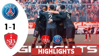 PSG vs Brest 11  All Goals amp Highlights  ligue 1 [upl. by Eliga]