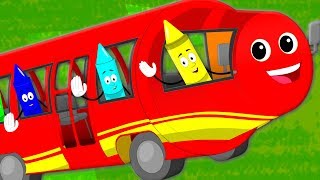 Red Wheels On The Bus  Kids Video Songs  Kindergarten Nursery Rhymes for Children [upl. by Yekim141]